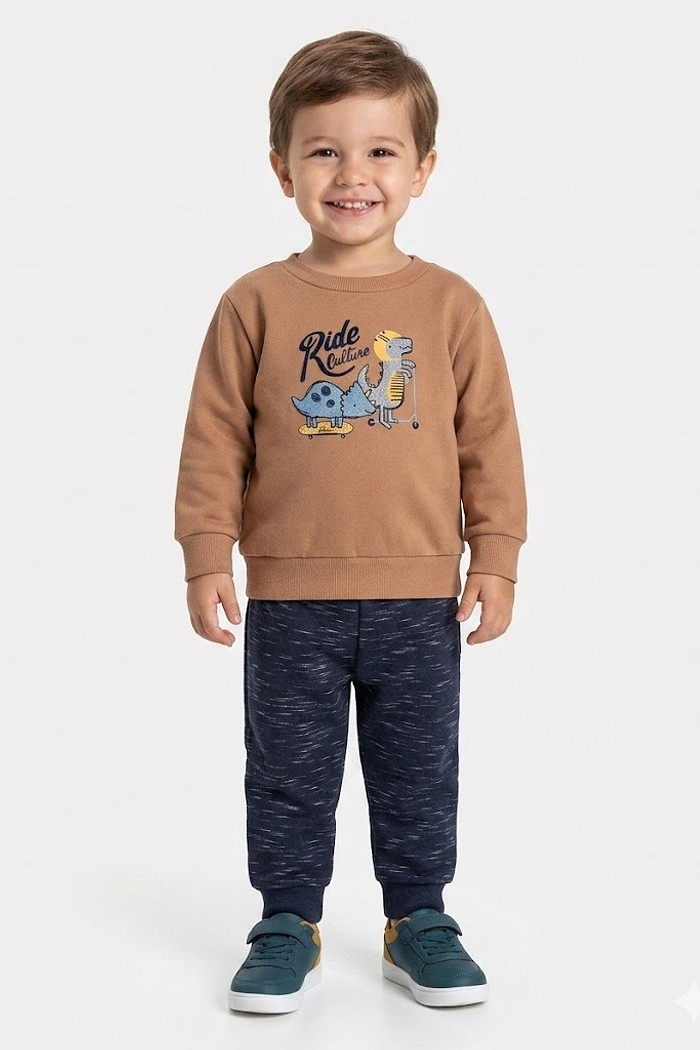 CONJUNTO MASCULINO ELIAN MOLETOM DINO RIDE INFANTIL