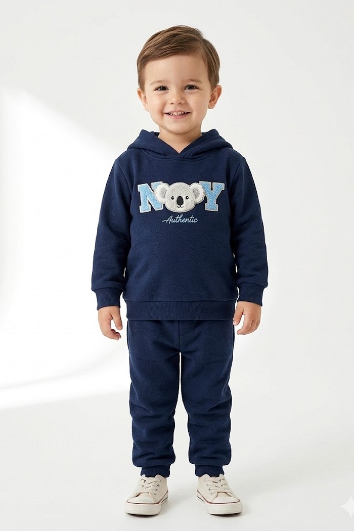 CONJ MAS TILEESUL CASACO EM MOLETOM COM CAPUZ E CALÇA PIQUET