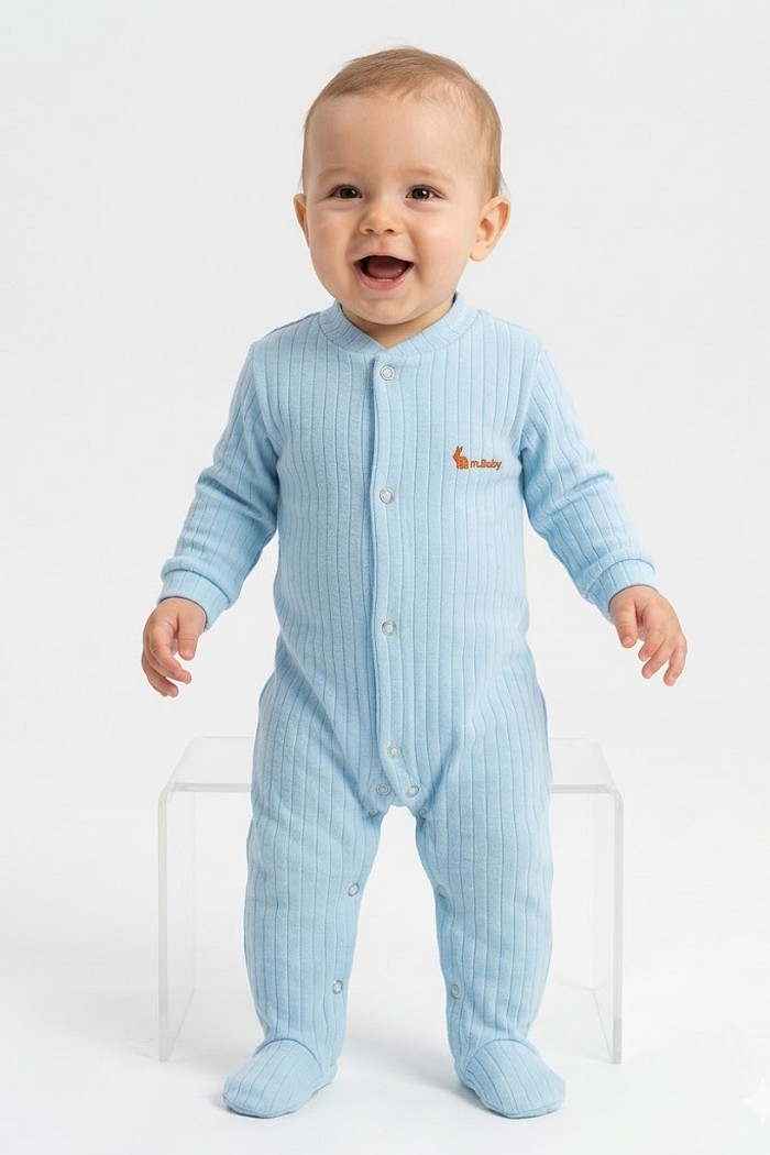 MACACÃO LISO CANELADO COM BOTÃO M.BABY