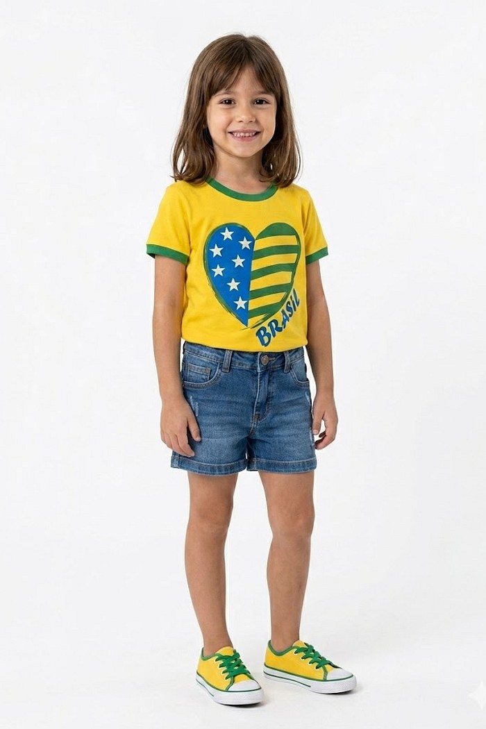 BLUSA DO BRASIL CORAÇÃO AMARELA