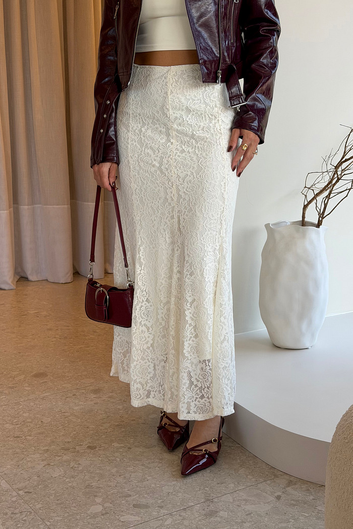 Saia Midi Renda Liandra
