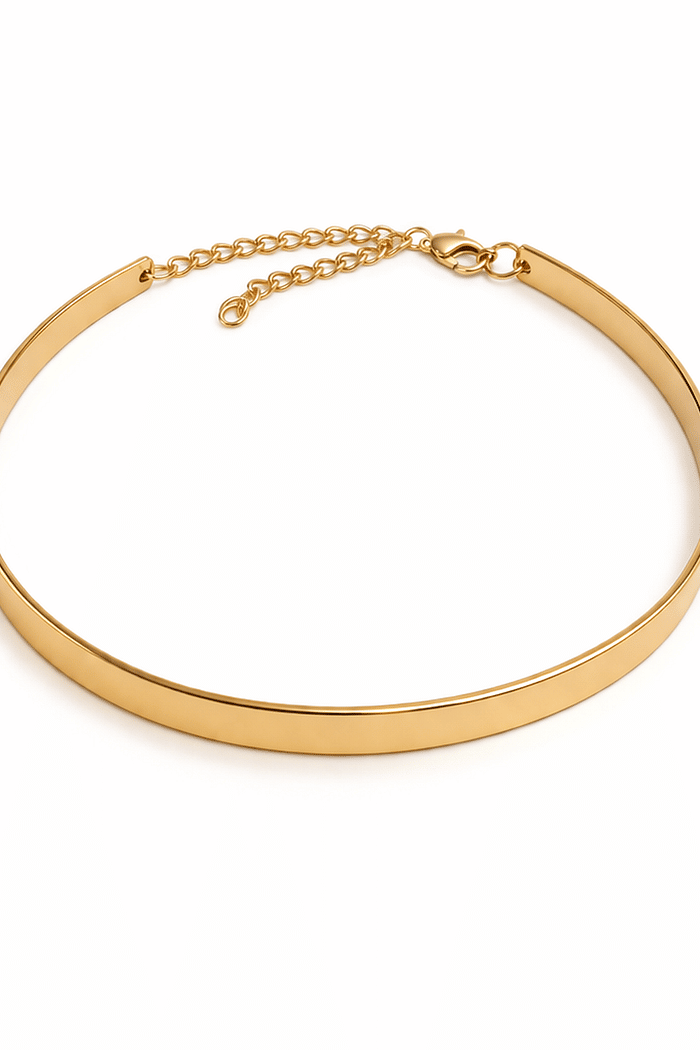 Choker rígida minimalista dourada