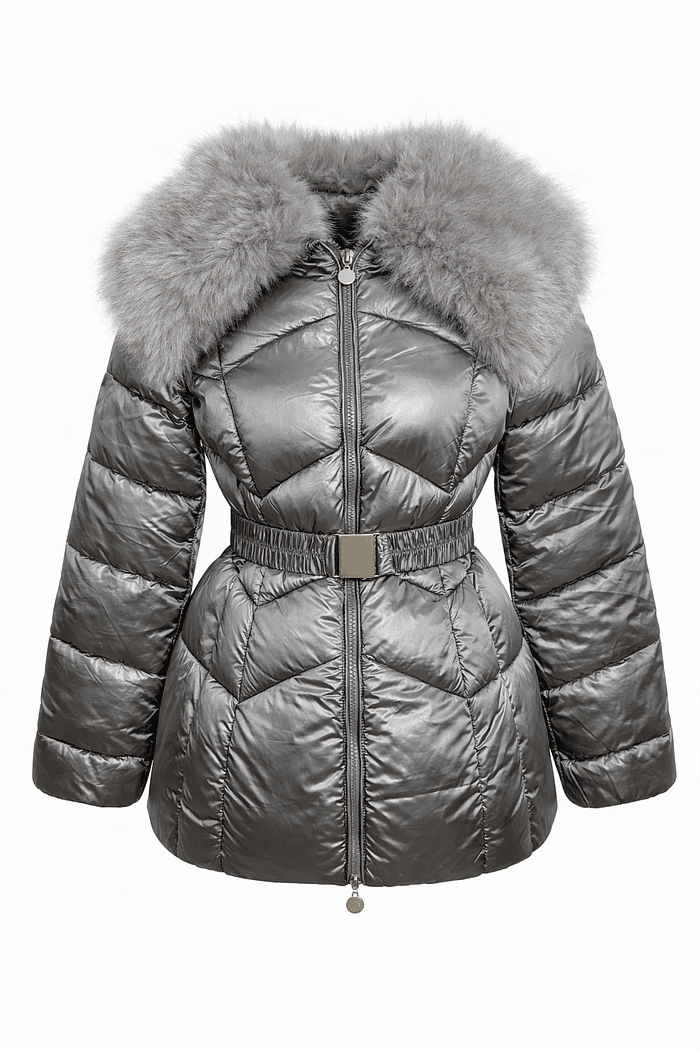 Jaqueta Patricia Azz com gola e cinto