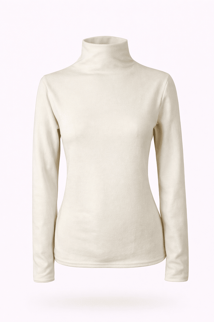 Blusa flanelada manga longa com gola off white