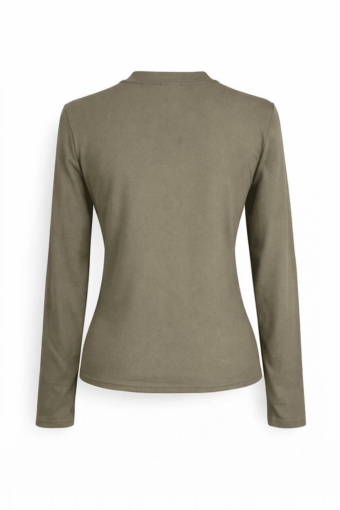Blusa flanelada de manga longa camel