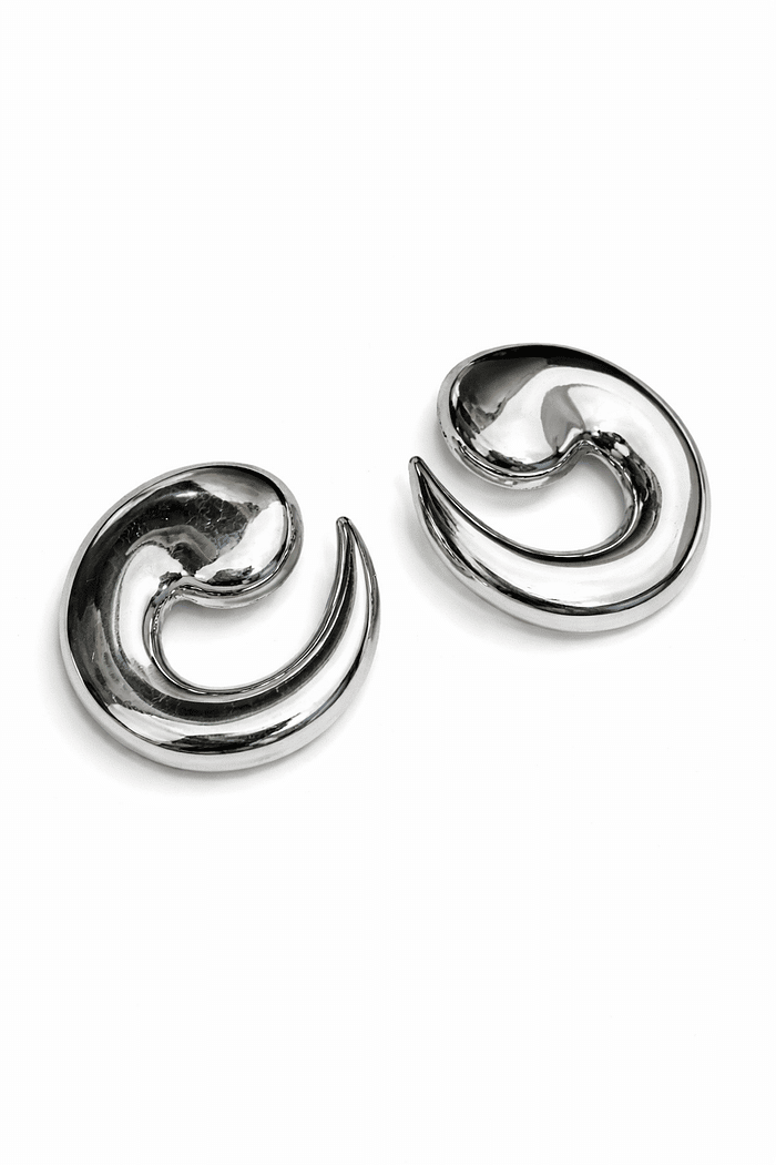 Brinco espiral prateado