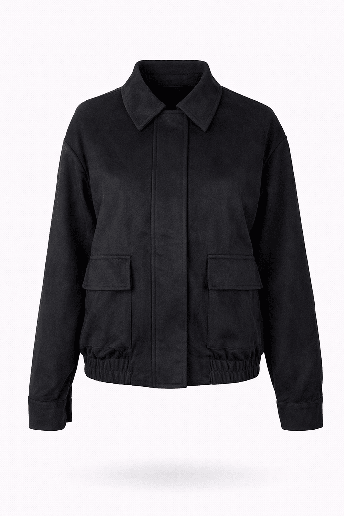 Casaco em suede preto
