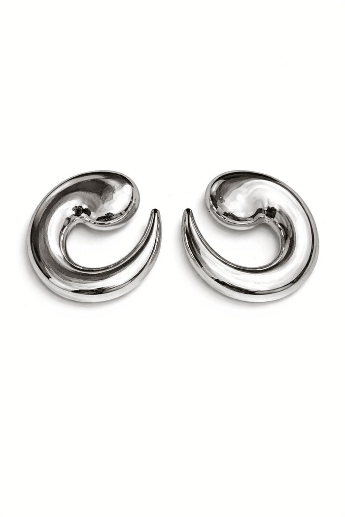 Brinco espiral prateado