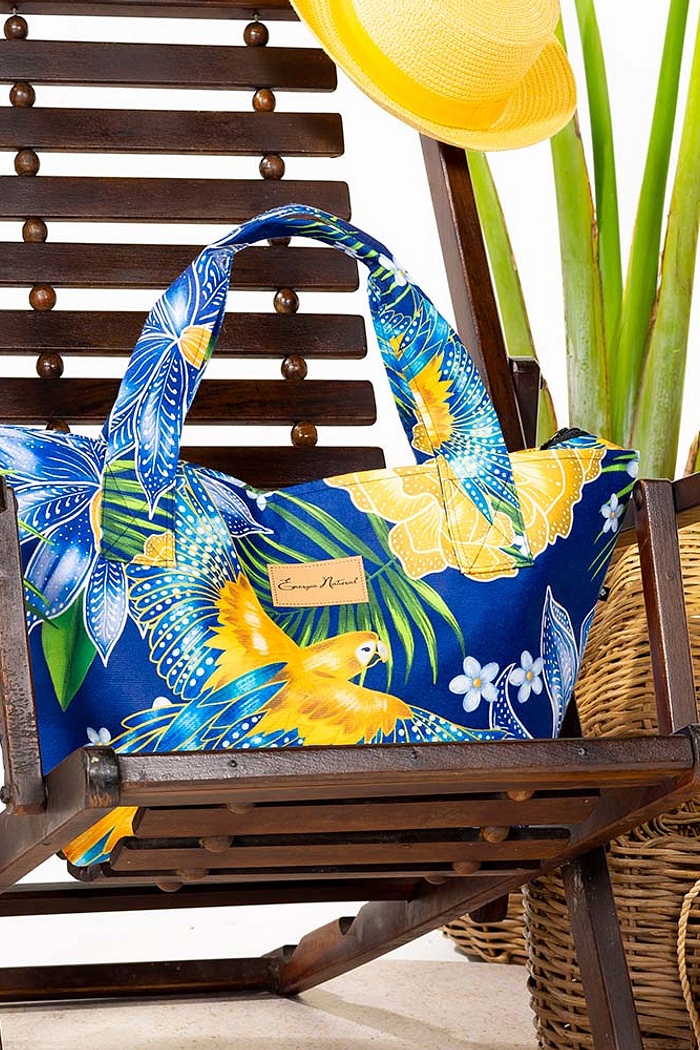 Bolsa Praia Araras Flores Cores Brasil