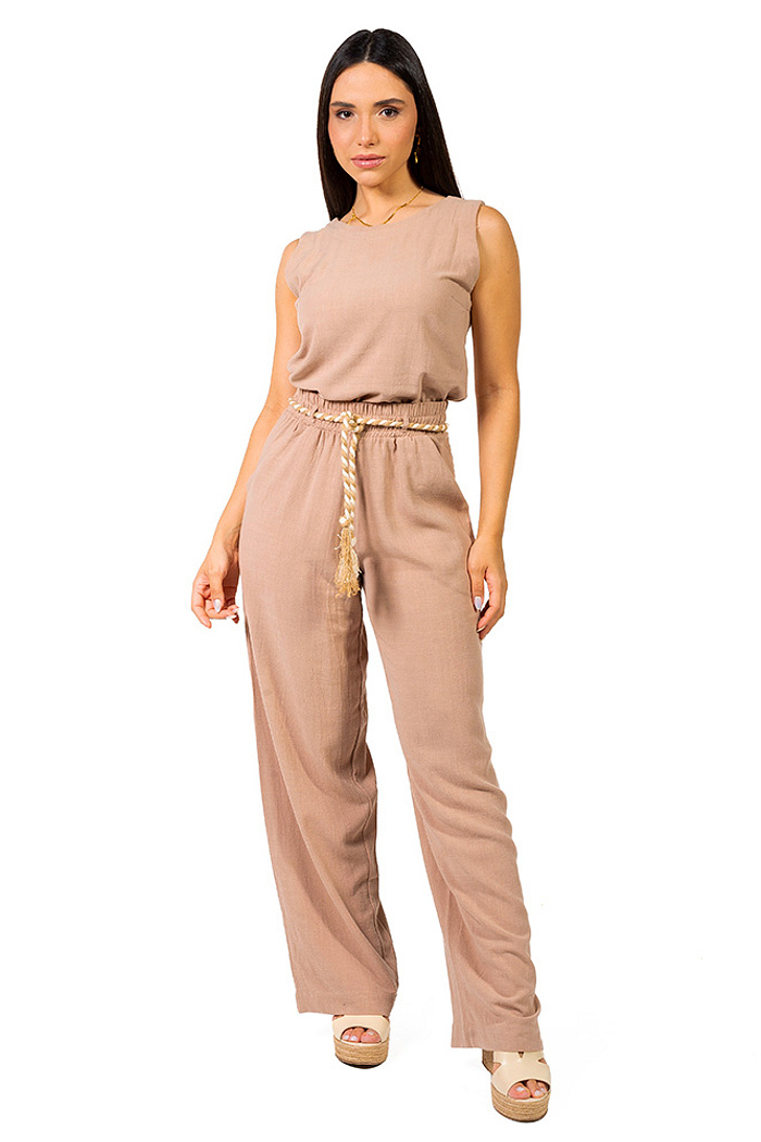 Cropped Linho Ana Marrom