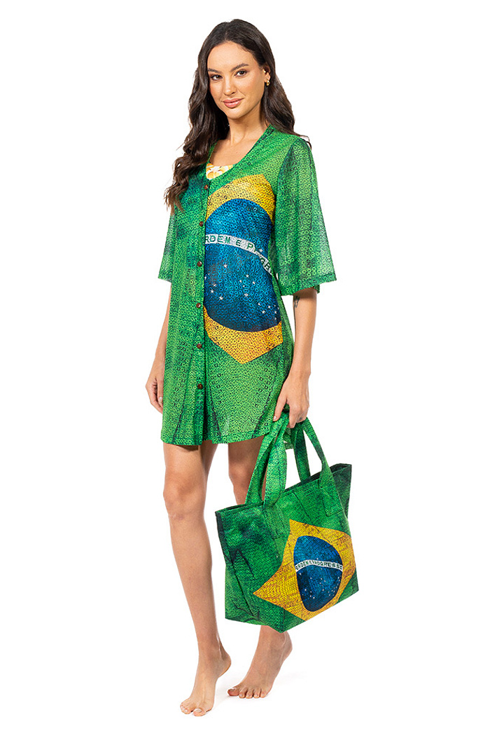 Bolsa Praia Bandeira Lantejoulas