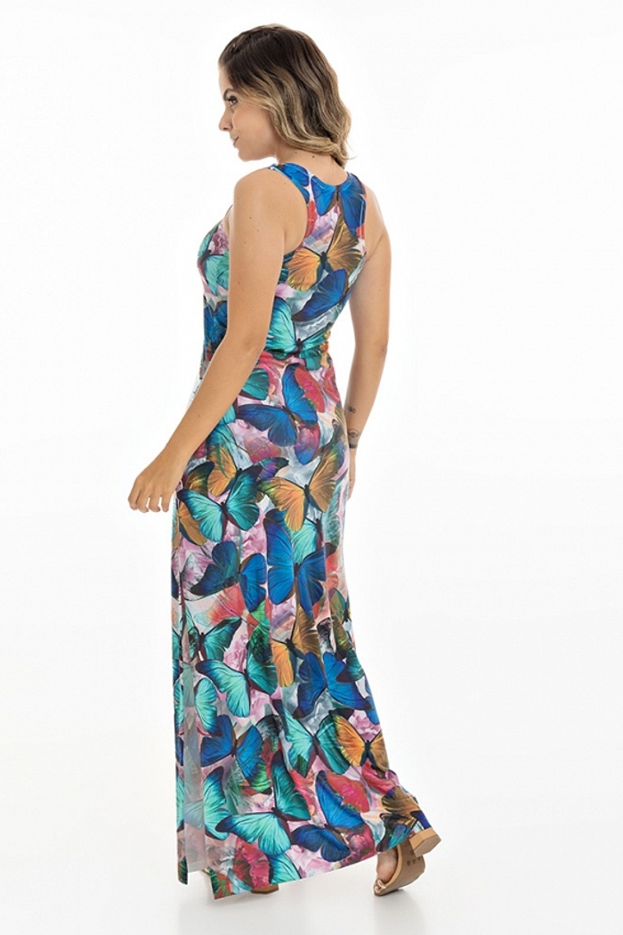 Vestido Hortência Borboletas Cintilantes