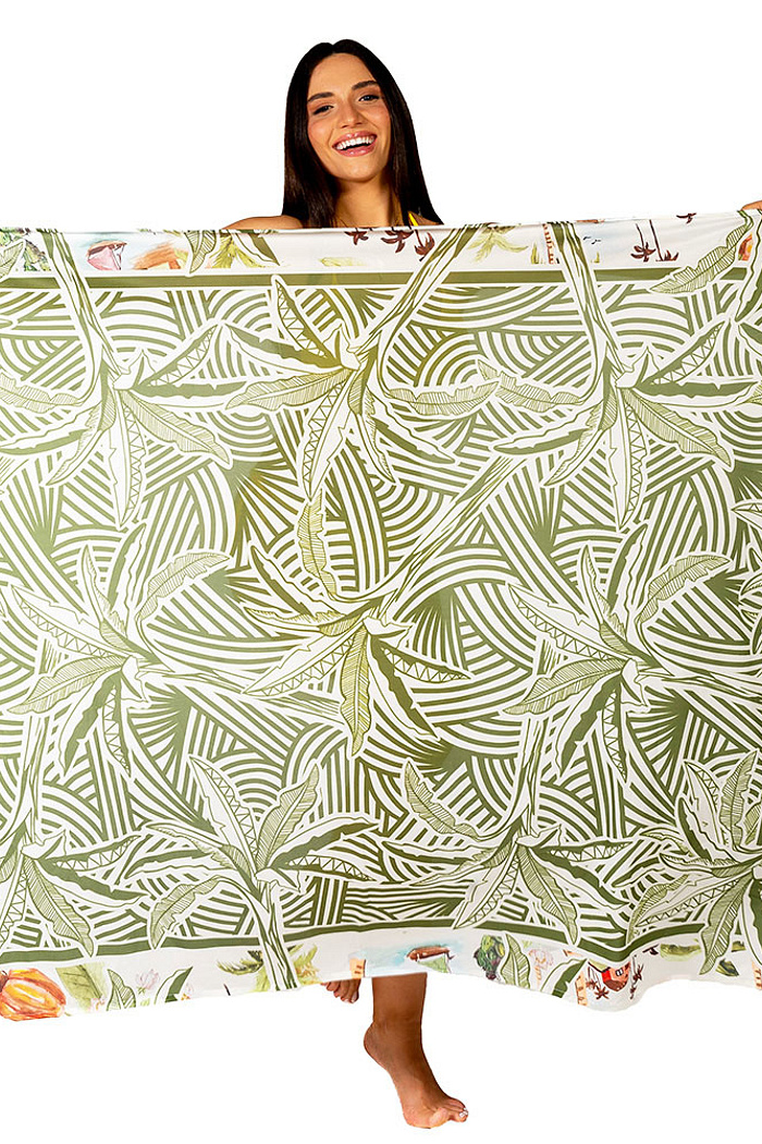 Canga Retangular Bananeiras Vetor  Fundo Off