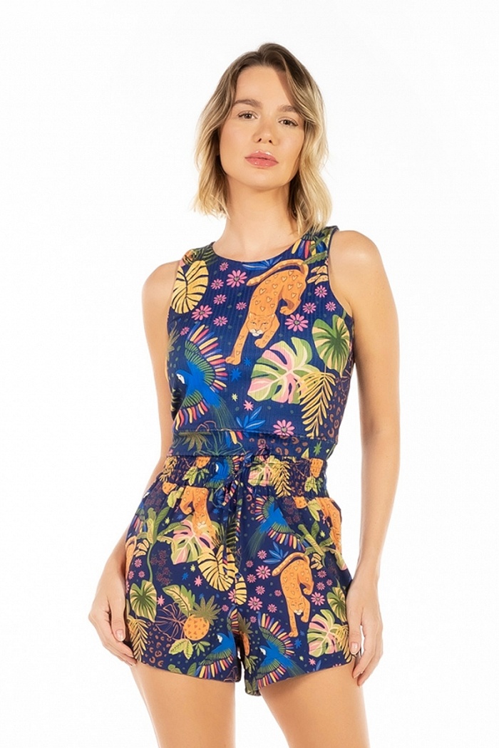 Top Canelado Onça, Arara Candy Color