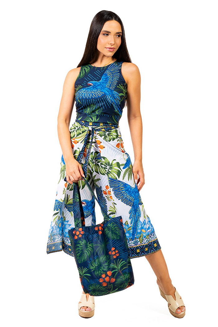 Bolsa Rosinha Arara Bordado