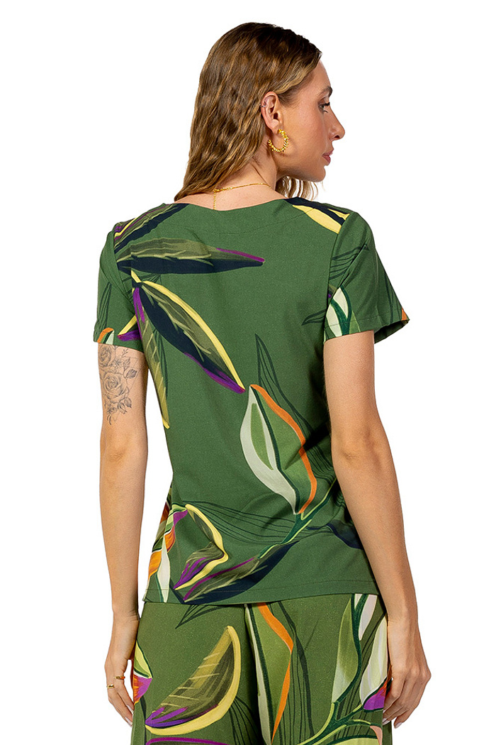 Blusa Atena Tucano Folhas Verde