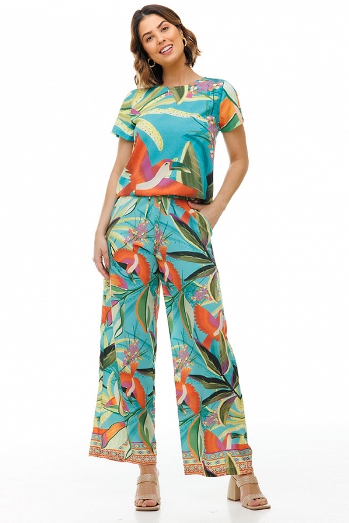 Calça Ampla Atena Tucano Color Turquesa