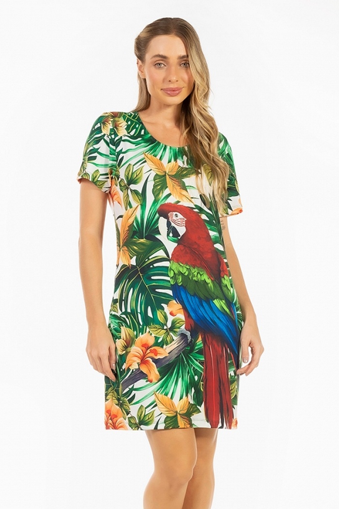 Vestido Floresta Arara Folhas