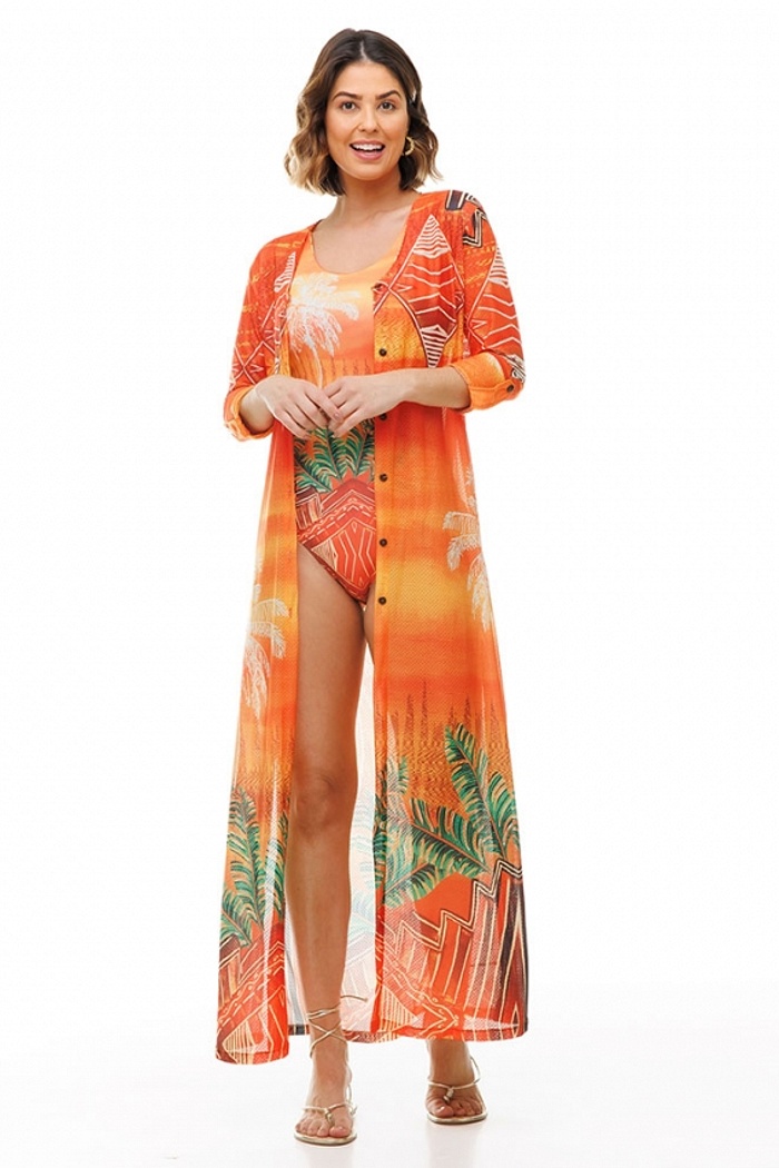 Saída de Praia Longa Cancún Étnico com Fundo Por do Sol