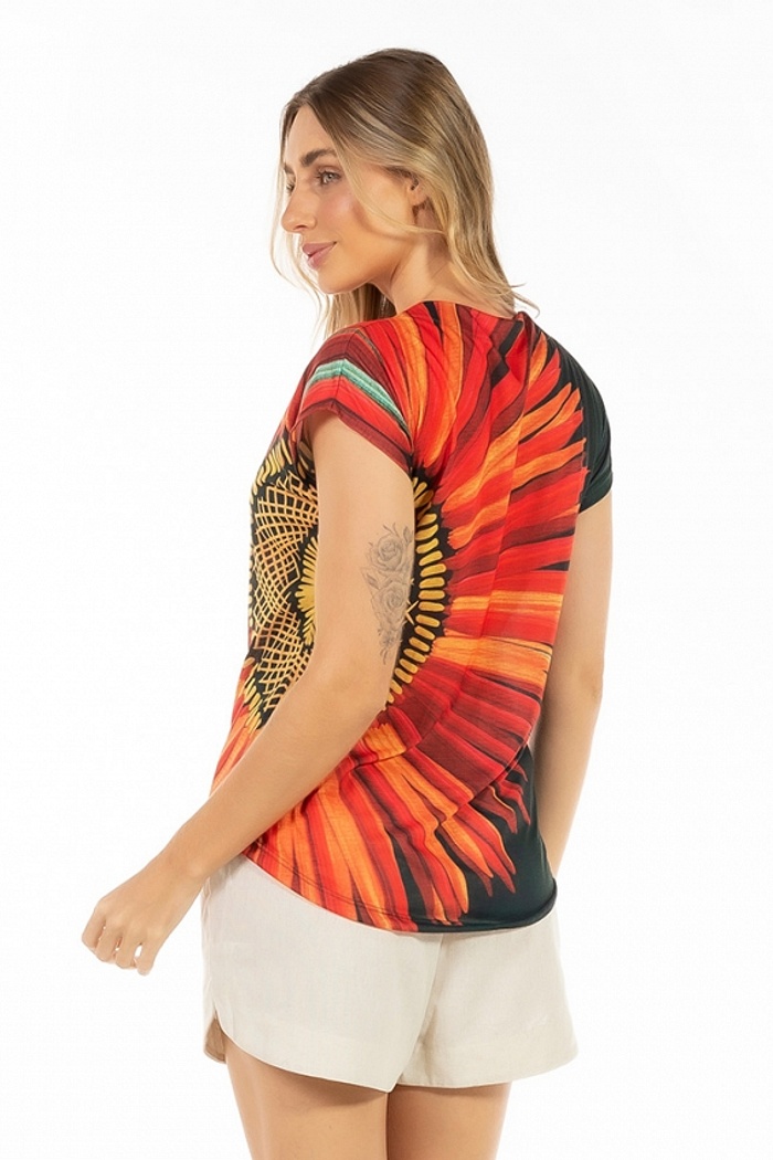 Blusa Jasmim Cocares Barrado Fundo Verde