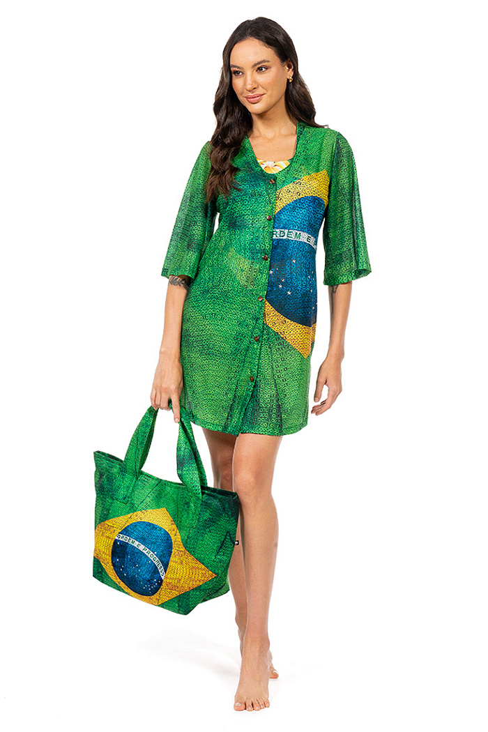 Bolsa Praia Bandeira Lantejoulas