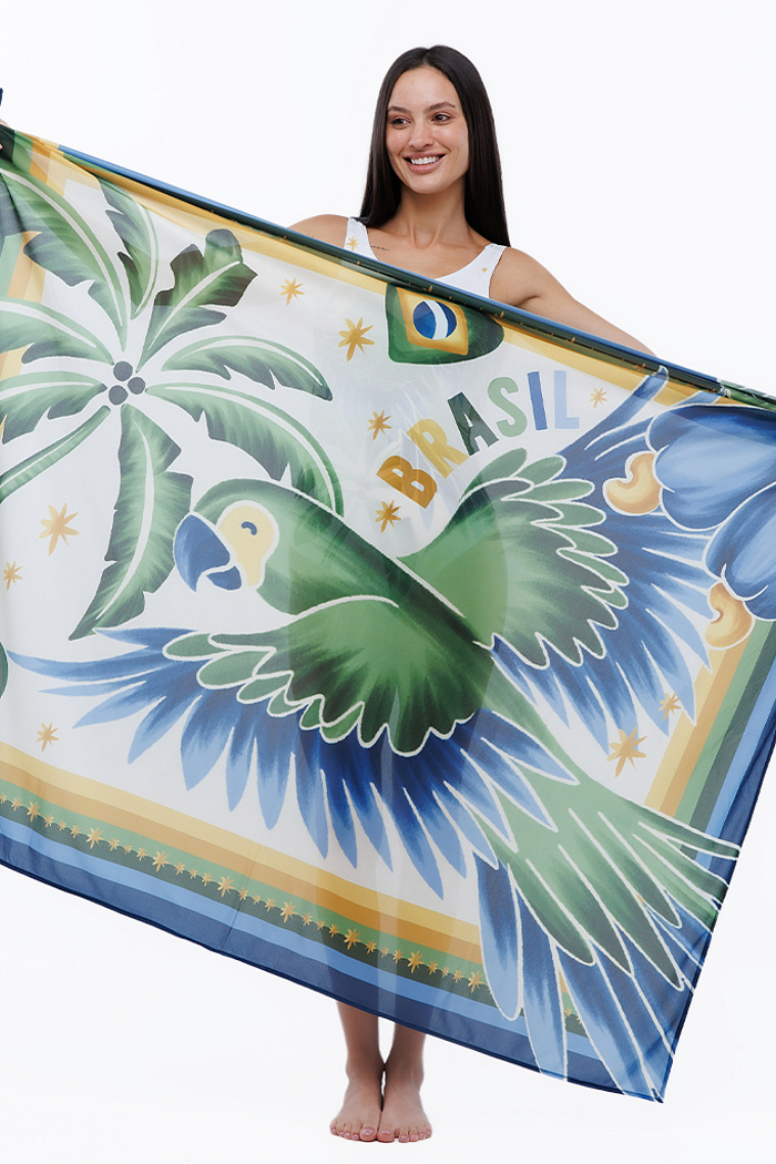 Acessório Feminino Canga Energia Estampado Motivos Tropicais Br