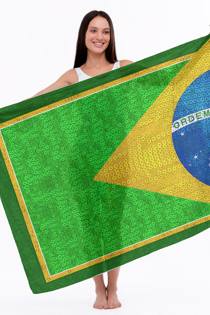 Canga Feminina Estampada Meia Bandeira Paetê