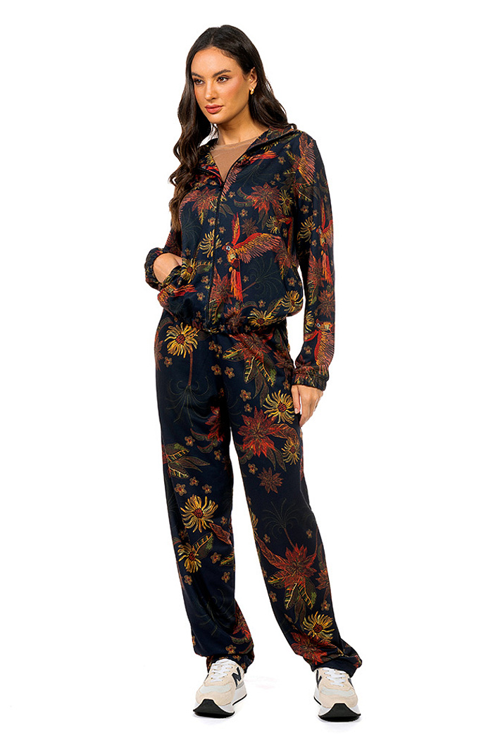 Calça Moletinho Semi Ampla Arara Flor Bordado Off