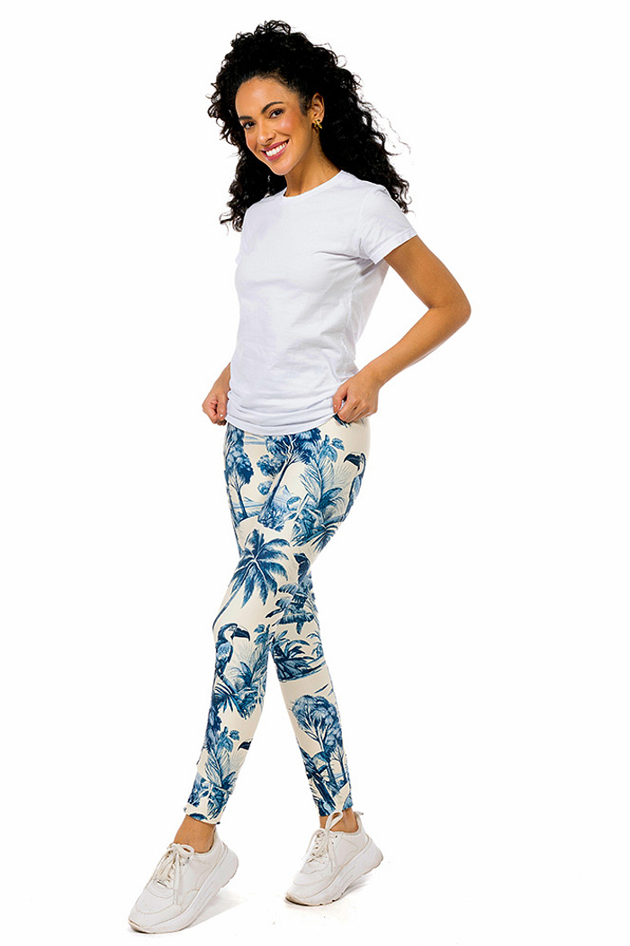 Calça Legging Tucano Paisagem Tons de Azul