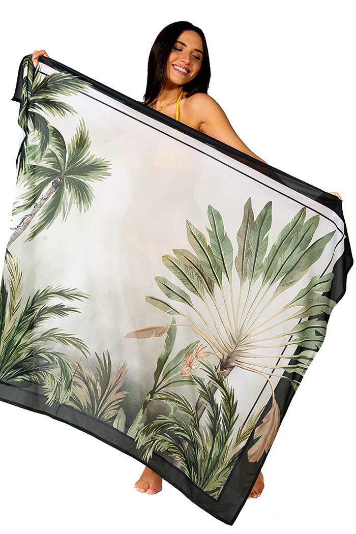 Canga Retangular Palmeiras Fundo Degrade