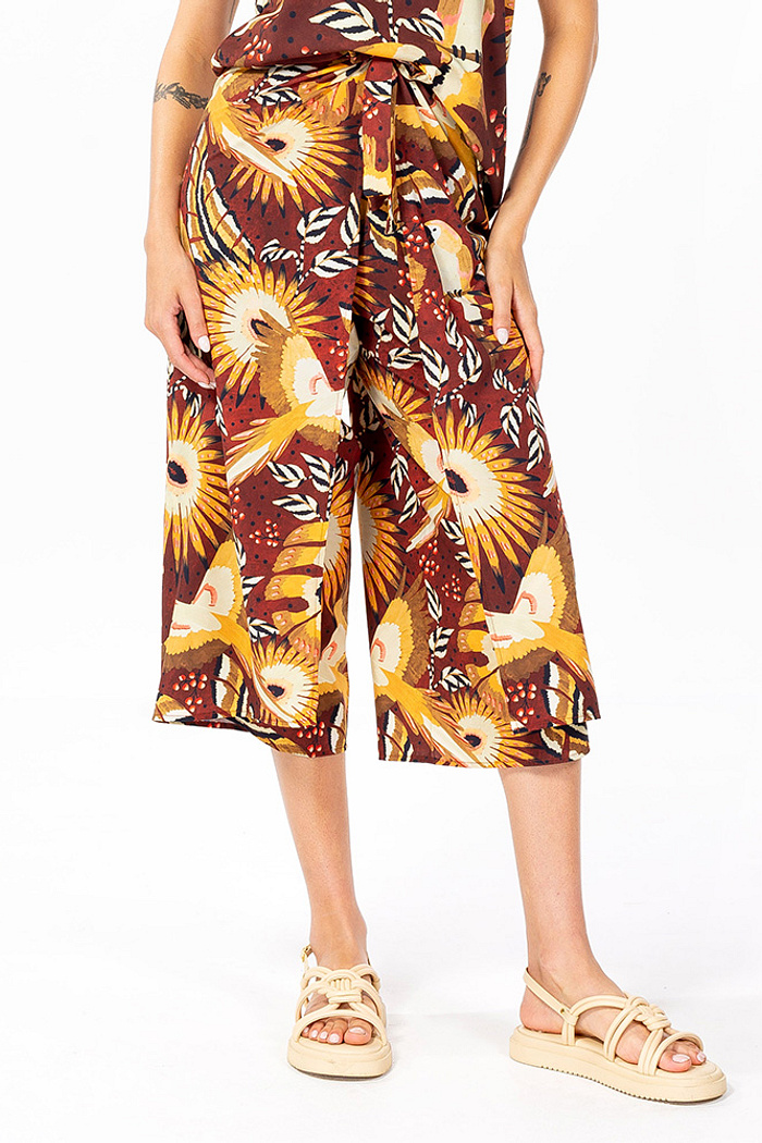 Calça Transpassada Marrom