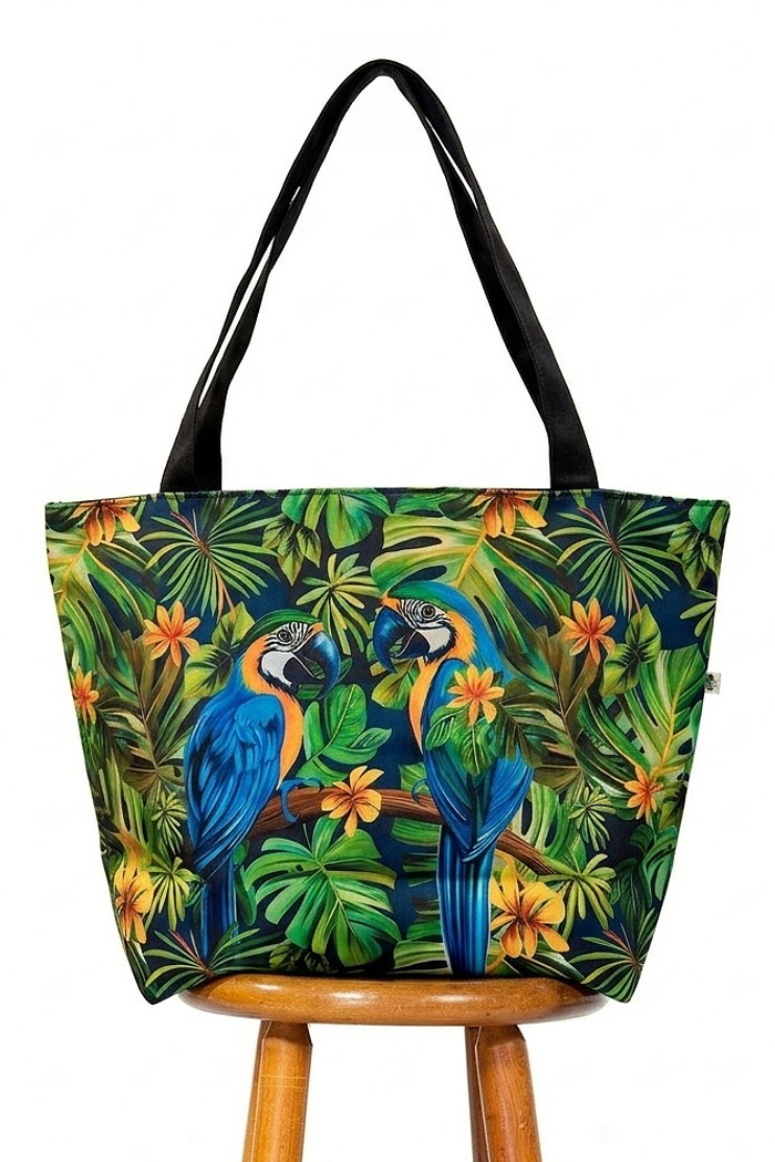 Bolsa Nylon Canindés Folha Azul