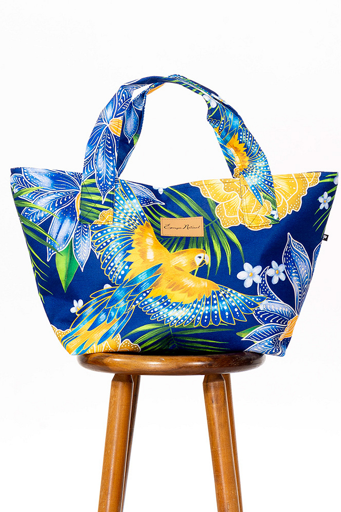 Bolsa Praia Araras Flores Cores Brasil