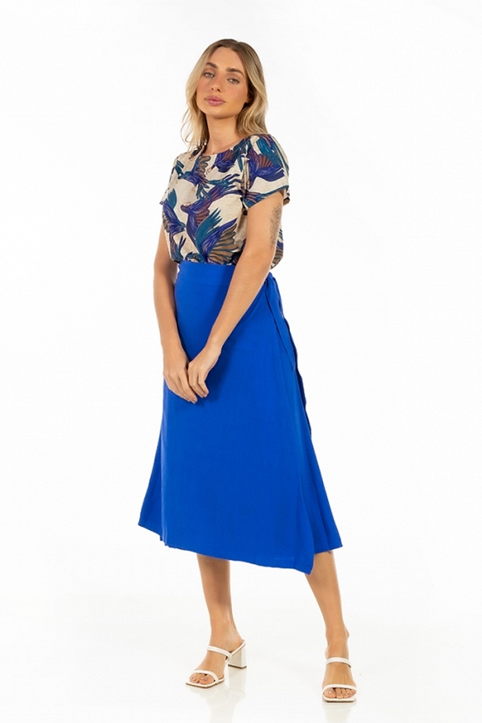 Blusa Atena Arara Roxa Bordado