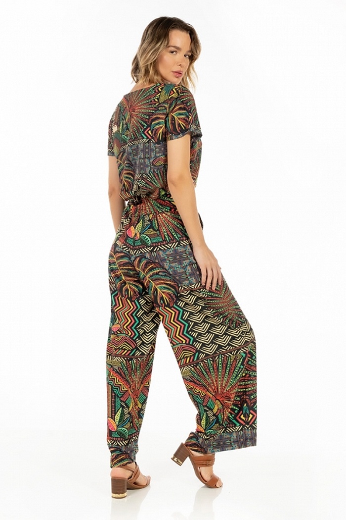 Blusa Atena Araras Etnicos Preto