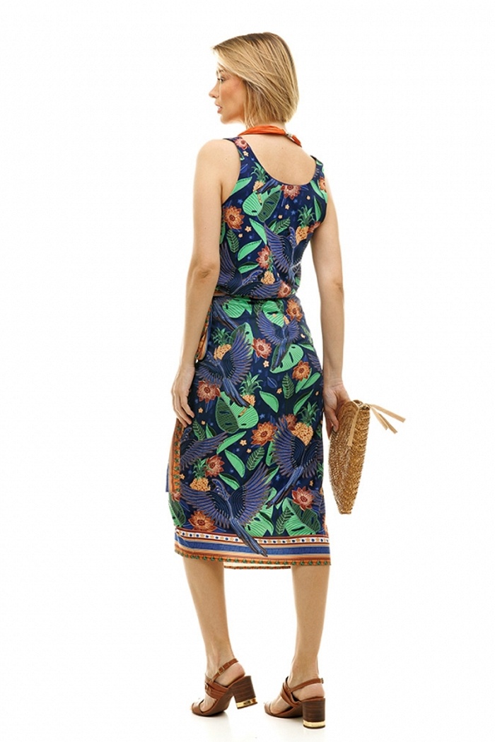 Saia Envelope Atena Araras Azul em Fundo Azul