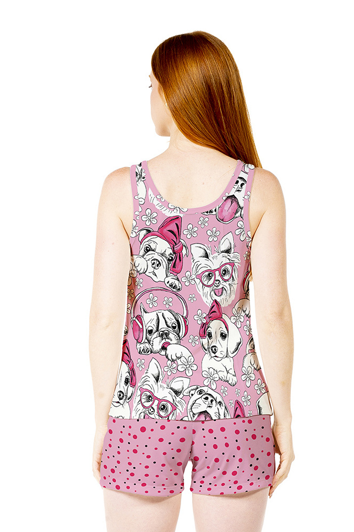 Conjunto Pijama Adulto Feminino Pink Pets