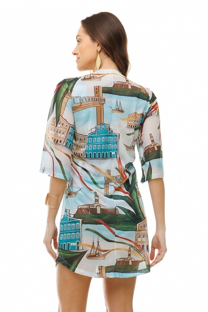 Saída de Praia Chemise Alongada Paisagem Salvador