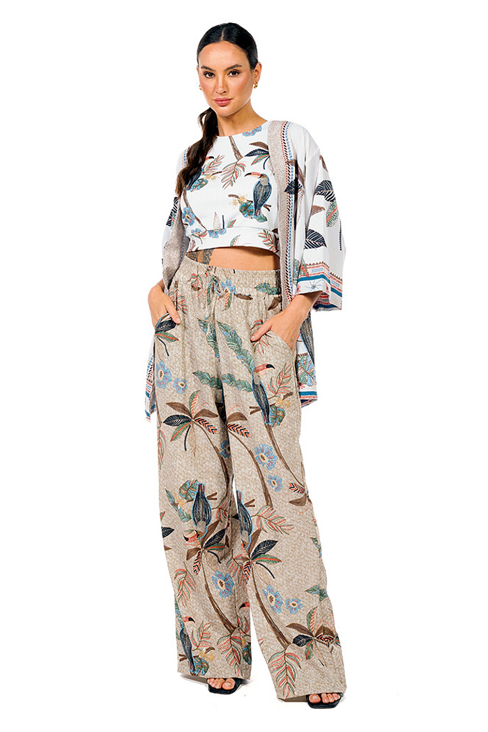 Kimono Raízes Tucaninhos Bordados