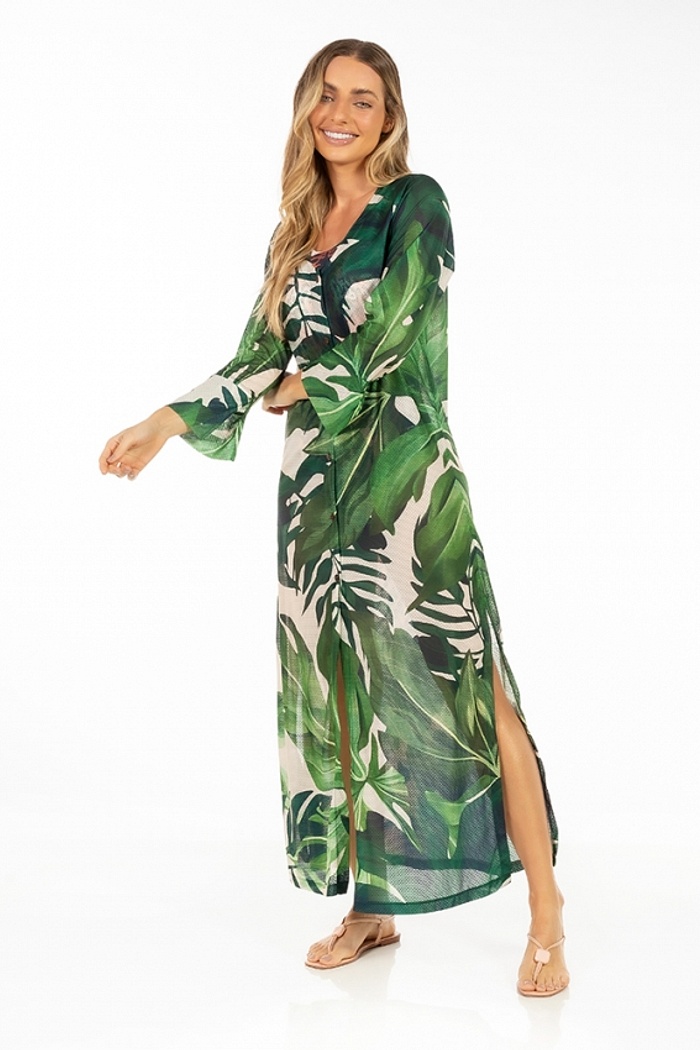 Saída de Praia Trancoso Onça Folhagens Fundo Off