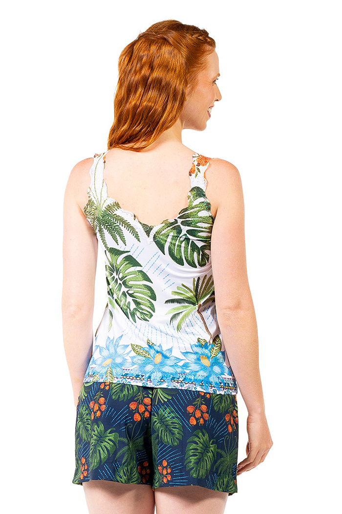 Short Atena Resort Arara Bordado Barra