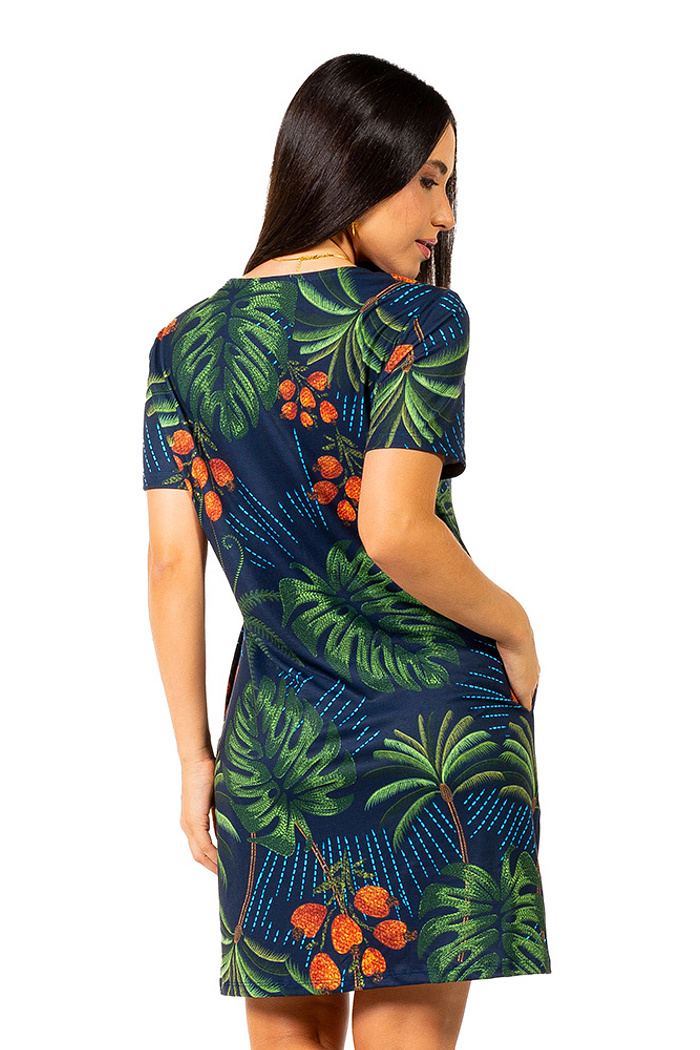 Vestido Floresta Arara Bordado Barra