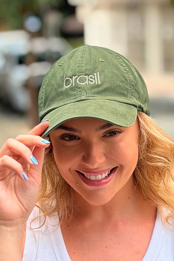 Boné Dad Hat Brasil Verde Musgo Energia Natural