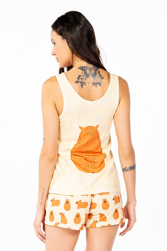 Conjunto Pijama Adulto Feminino Capivarinhas