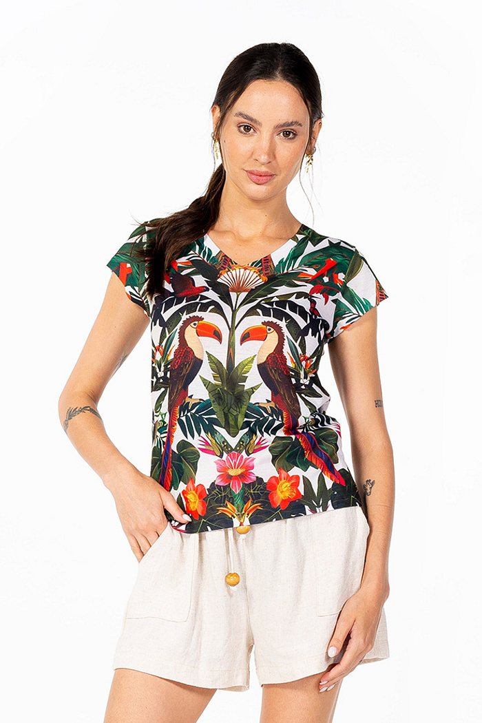 Baby Look Florata Tucaninhos