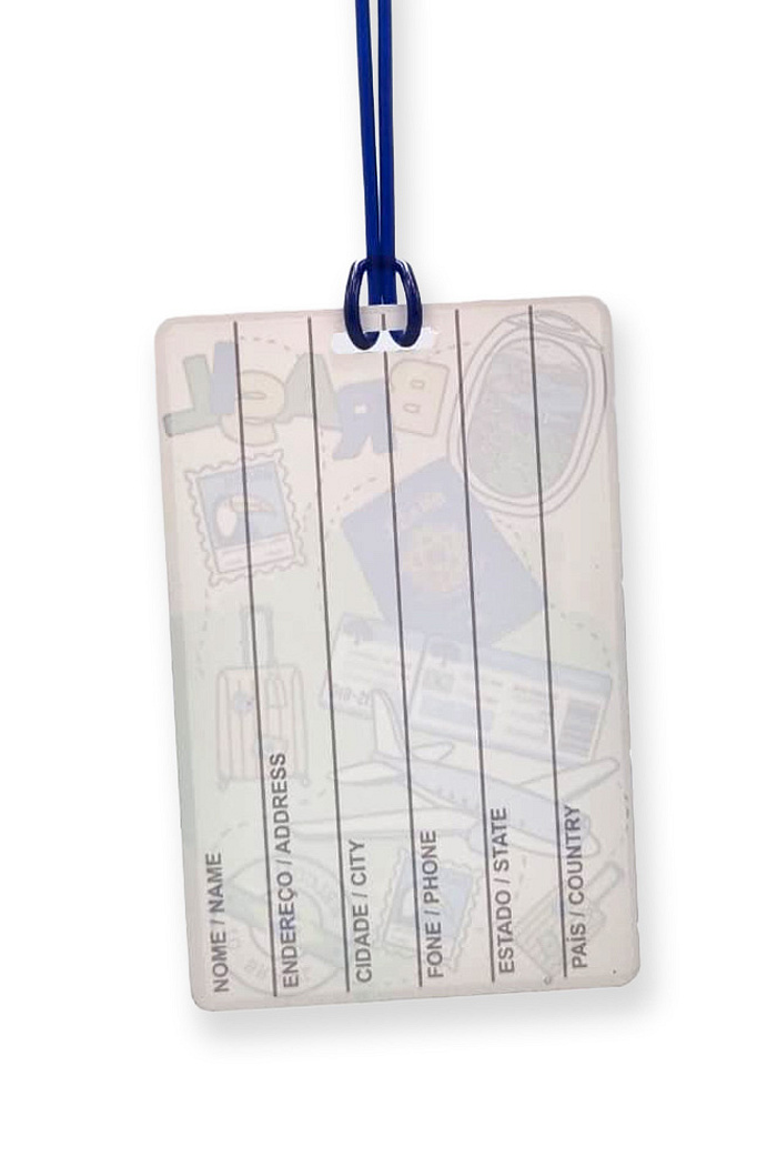Tag de Mala Acrílico Viagens Ícones Brasil