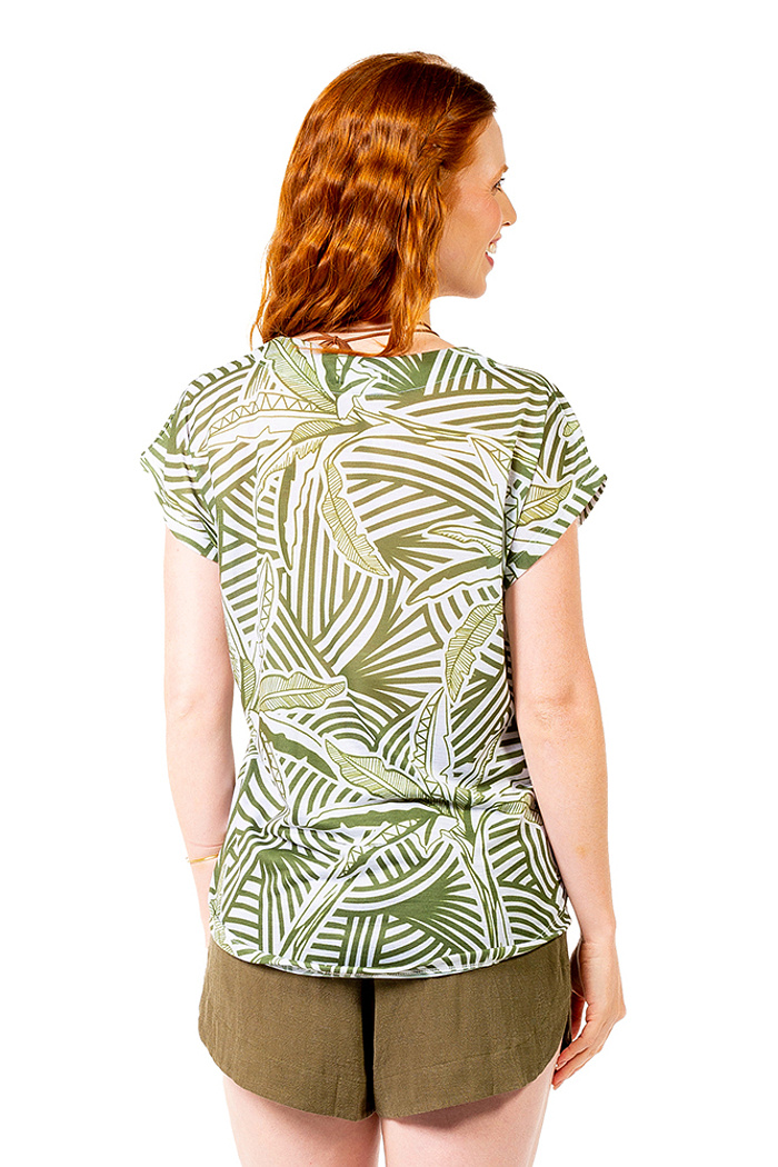 Blusa Jasmim Bananeiras Vetor Fundo Off