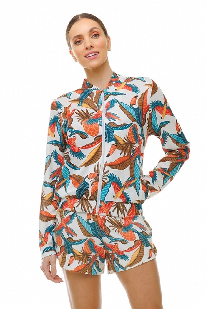 Short Atena Resort Aves e Abacaxi