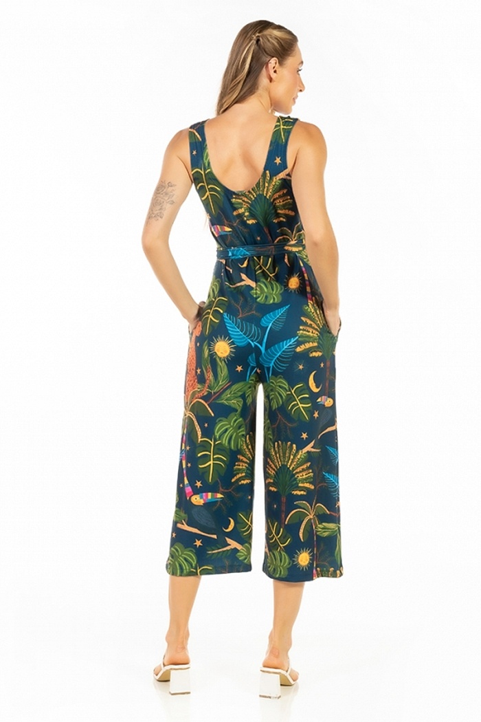 Macacão Bambú Onça, Tucano Folhagens Céu