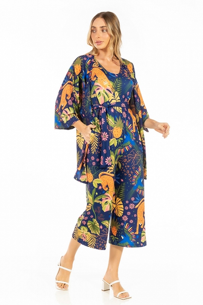 Macacão Bambú Onça Arara Candy Color